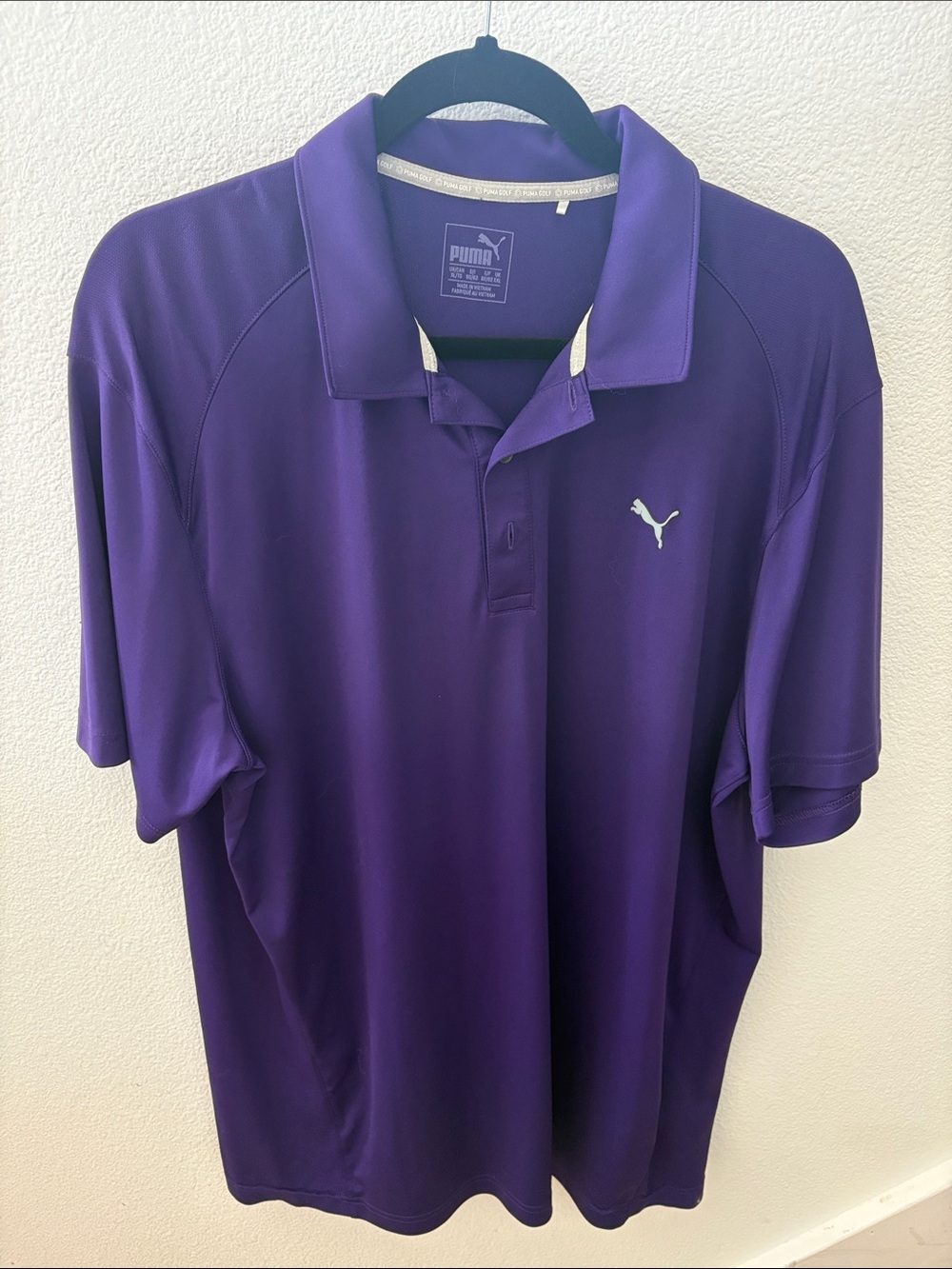 PUMA Men’s Purple Polo Shirt with White Logo